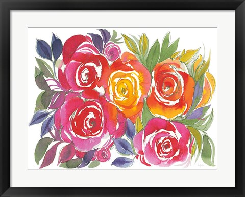 Framed Bold Roses I Print