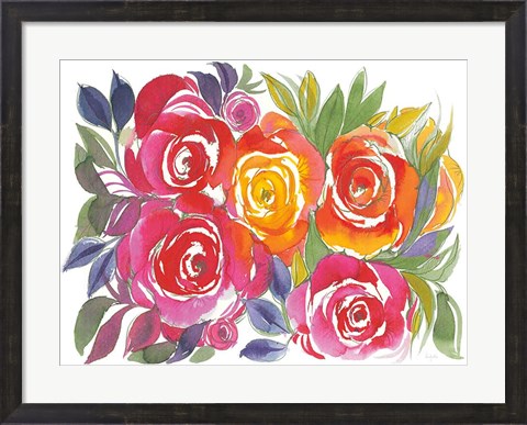Framed Bold Roses I Print