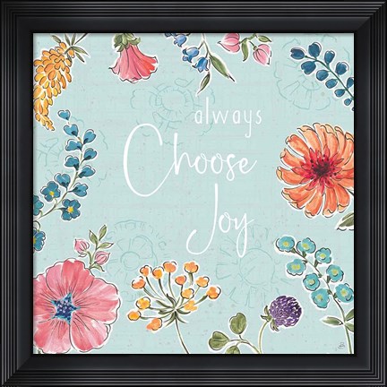 Framed Gypsy Meadow V Blue Print