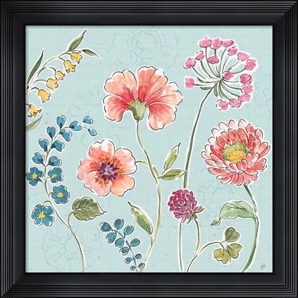 Framed Gypsy Meadow II Blue Print