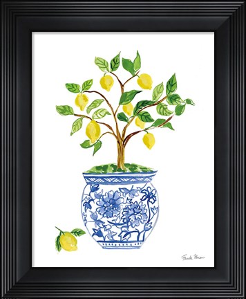 Framed Lemon Chinoiserie I Print