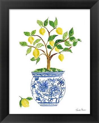 Framed Lemon Chinoiserie I Print