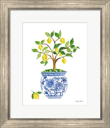 Framed Lemon Chinoiserie I Print