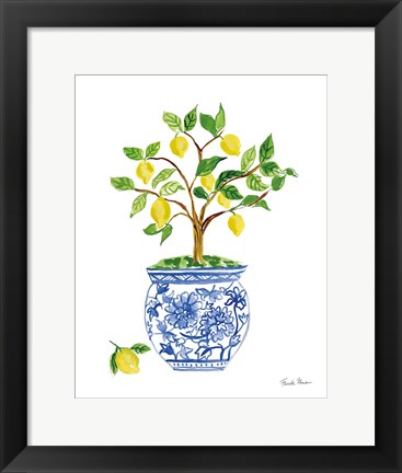 Framed Lemon Chinoiserie I Print