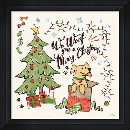 Framed Winter Wooferland VI Print