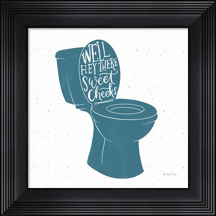 Framed Turkish Tile Bathroom Puns IV Print