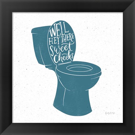 Framed Turkish Tile Bathroom Puns IV Print