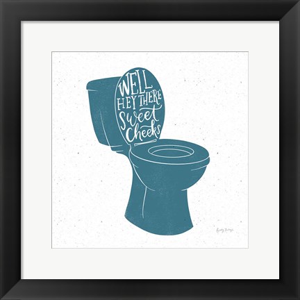 Framed Turkish Tile Bathroom Puns IV Print