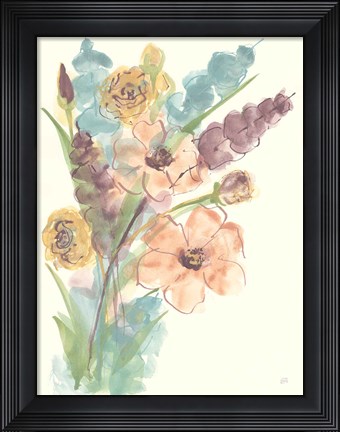 Framed Earthy Bouquet II Print