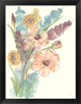 Framed Earthy Bouquet II Print