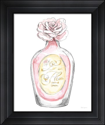 Framed Glamour Pup Perfume I Print