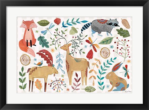 Framed Whimsical Woodland I Print