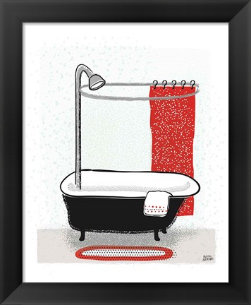 Framed Bold Bath I Print