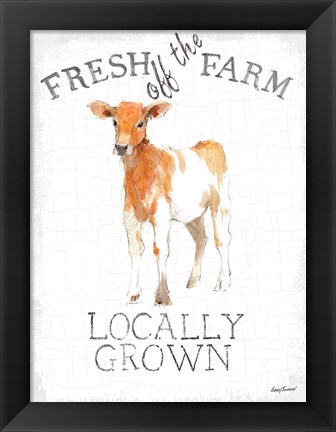 Framed Fresh off the Farm enamel Print