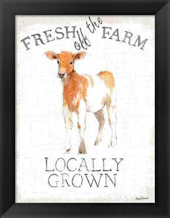 Framed Fresh off the Farm burlap Print