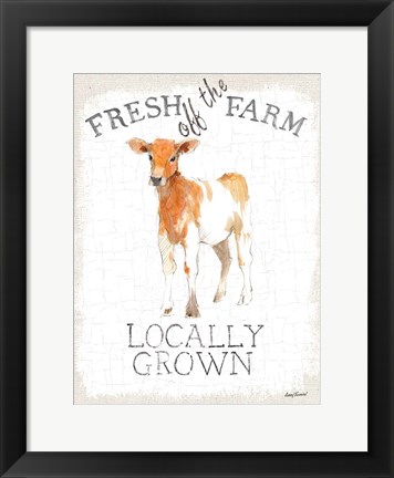 Framed Fresh off the Farm burlap Print