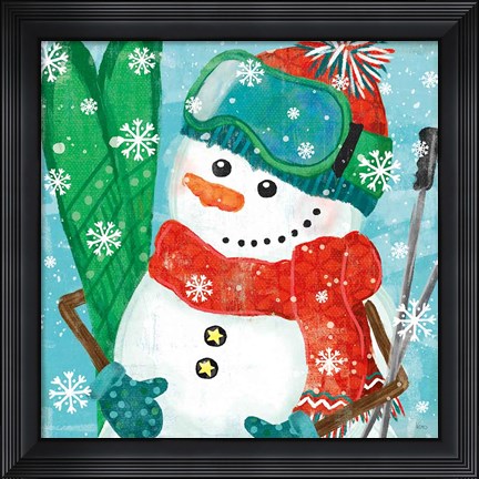 Framed Snowy Fun V Print