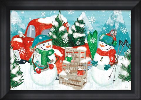 Framed Snowy Fun I Print