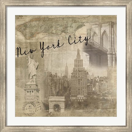 Framed New York Vintage Print