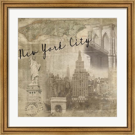 Framed New York Vintage Print