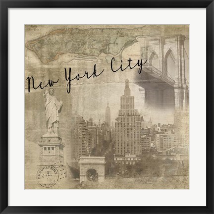 Framed New York Vintage Print