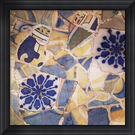 Framed Barcelona Mosaic Print
