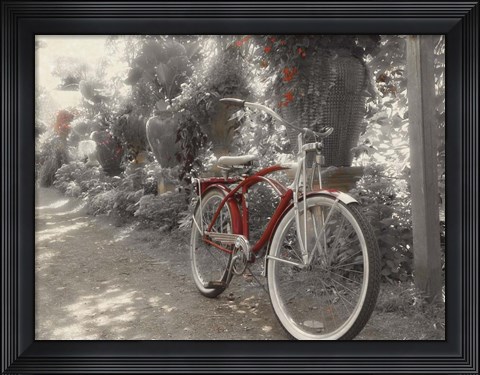 Framed Garden Bike Red Print