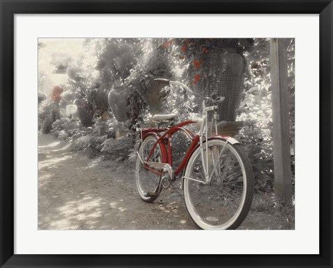 Framed Garden Bike Red Print