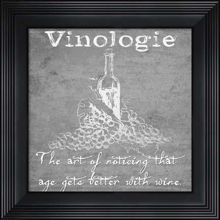 Framed Vinologie - Age Gets Better Whitewashed Print