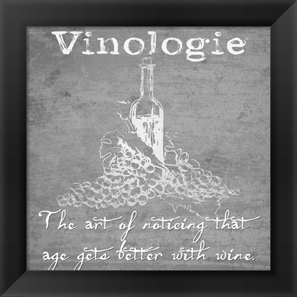 Framed Vinologie - Age Gets Better Whitewashed Print