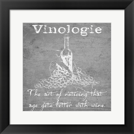 Framed Vinologie - Age Gets Better Whitewashed Print