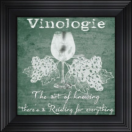 Framed Vinologie - Reisling Whitewashed Print