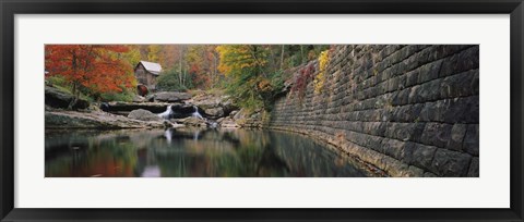 Framed Watermill In A Forest, Glade Creek Grist Mill, Babcock State Park, West Virginia Print