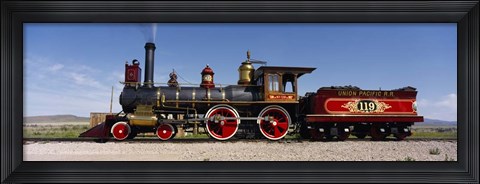 Framed Train Engine On A Railroad Track, Locomotive 119, Utah Print