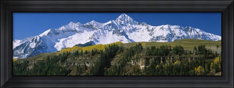 Framed Low Angle View Of Snowcapped Mountains, Rocky Mountains, Colorado Print