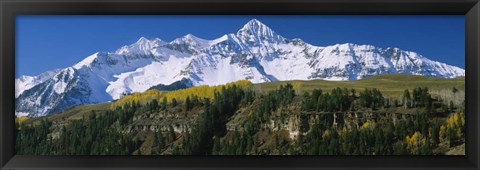 Framed Low Angle View Of Snowcapped Mountains, Rocky Mountains, Colorado Print