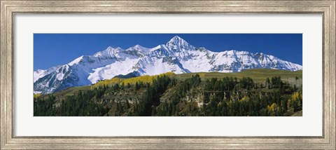 Framed Low Angle View Of Snowcapped Mountains, Rocky Mountains, Colorado Print
