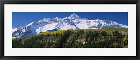 Framed Low Angle View Of Snowcapped Mountains, Rocky Mountains, Colorado Print