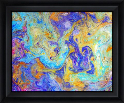 Framed Colorful Mixed Paint Print
