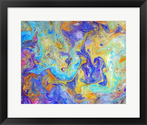 Framed Colorful Mixed Paint Print