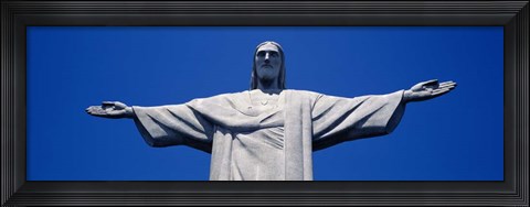 Framed Low Angle View Of The Christ The Redeemer Statue, Rio De Janeiro, Brazil Print