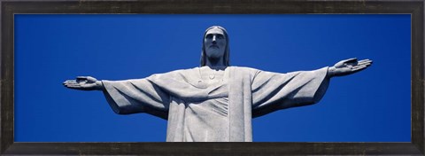 Framed Low Angle View Of The Christ The Redeemer Statue, Rio De Janeiro, Brazil Print