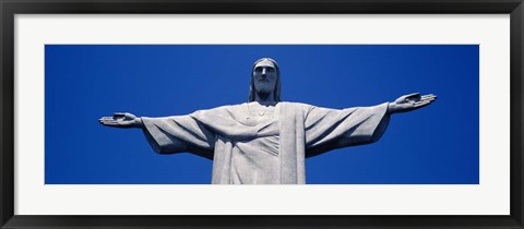 Framed Low Angle View Of The Christ The Redeemer Statue, Rio De Janeiro, Brazil Print