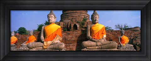 Framed Buddha Statues Near Bangkok Thailand Print