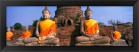 Framed Buddha Statues Near Bangkok Thailand Print