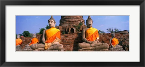 Framed Buddha Statues Near Bangkok Thailand Print