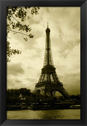 Framed Tower At The Riverside, Eiffel Tower, Paris, France Print