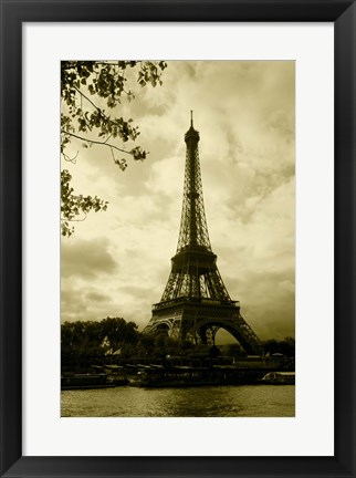 Framed Tower At The Riverside, Eiffel Tower, Paris, France Print