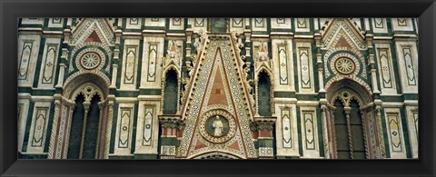 Framed Low Angle View Of Details Of A Cathedral, Duomo Santa Maria Del Fiore, Florence, Italy Print