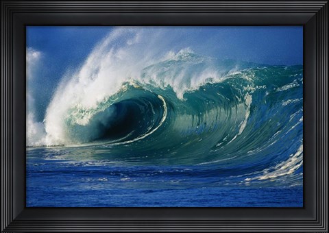 Framed Waves Splashing In The Sea Print